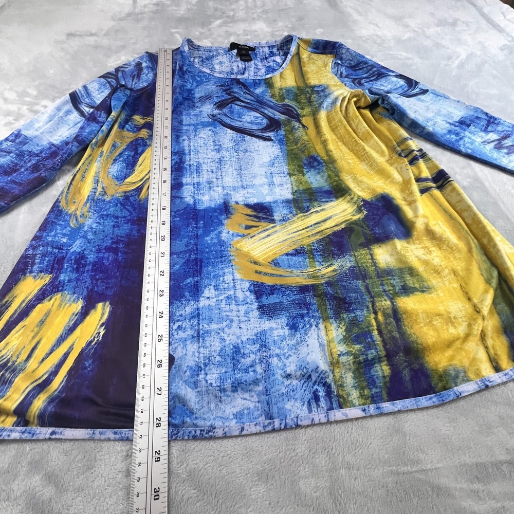 Ali Miles Tunic Top Women Sz L Colorful 3/4 Sleeve Artsy Abstract Print Blouse - Picture 4 of 11